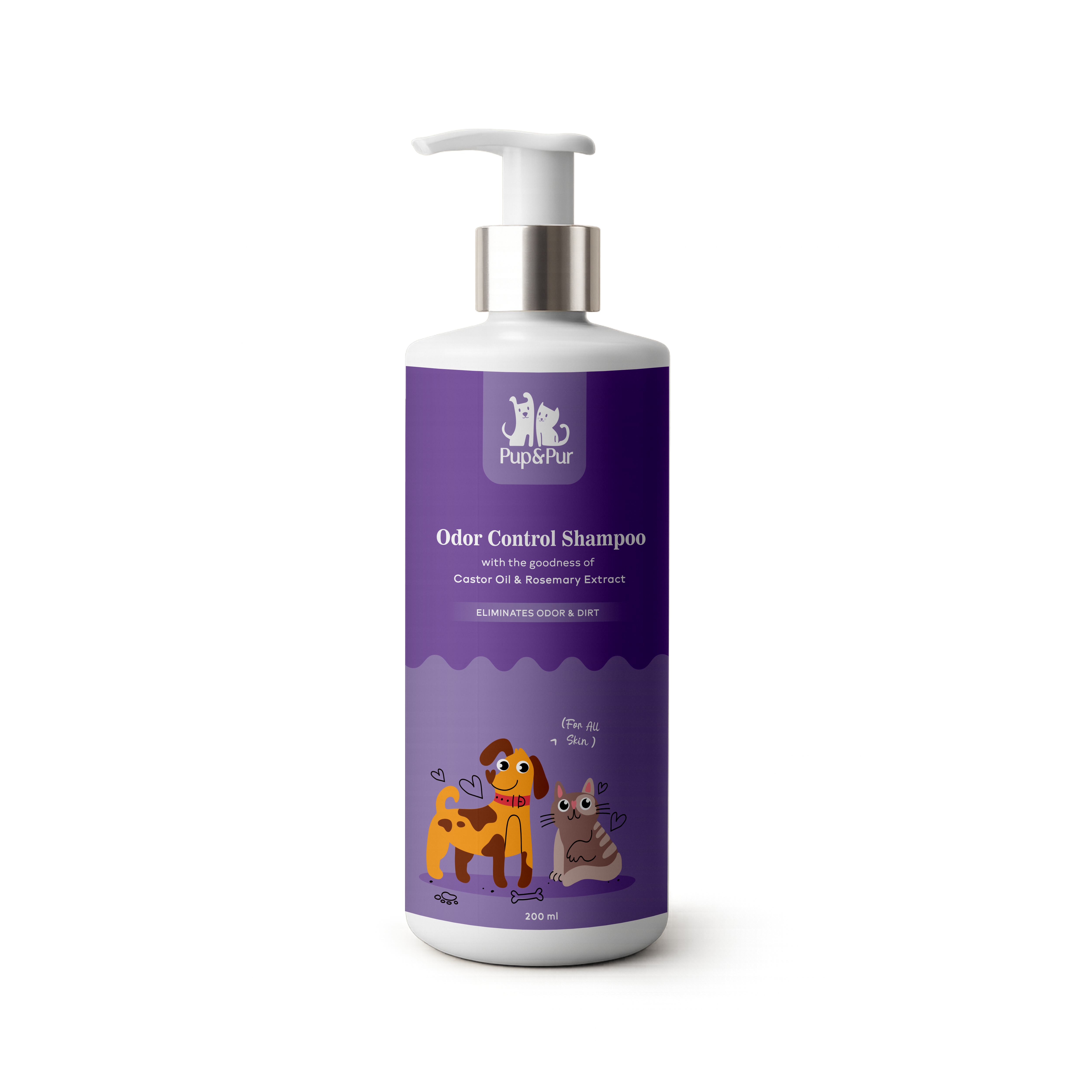 Pup & Pur Odor Control Shampoo For Dog and Cat | Deodorizing Pet Shampoo | 200 ml